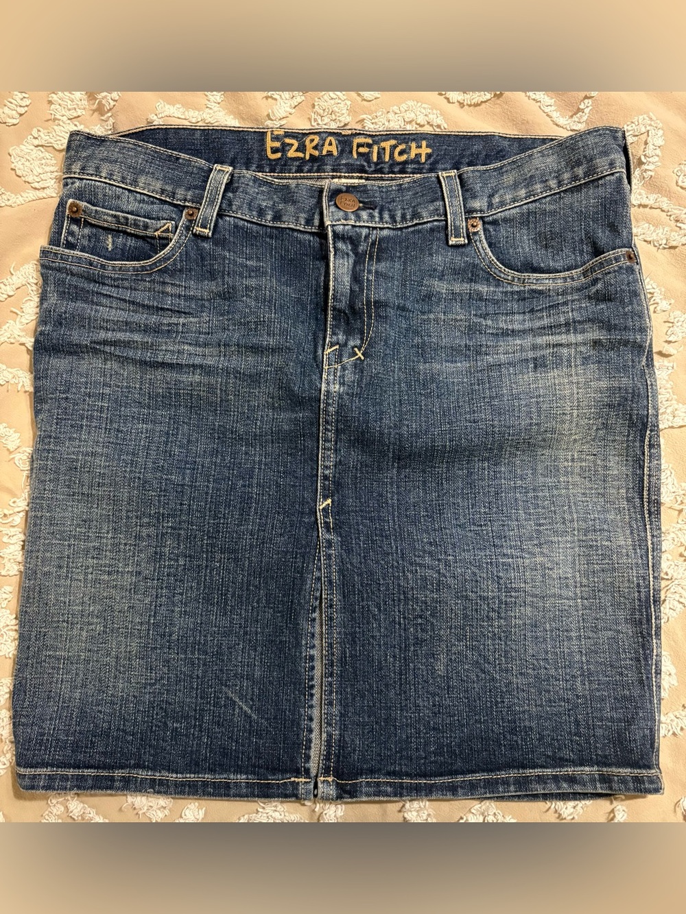 Ezra Fitch of *Abercrombie & Fitch* Jean Skirt W/Front Slit Size 29 Y2K